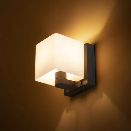PHILLY fali lámpa fekete opálüveg 230V LED G9 7W
