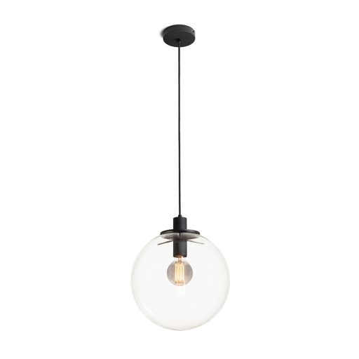 RENDL R14393 BOULDER függőlámpatest, üveg átlátszó üveg/fekete