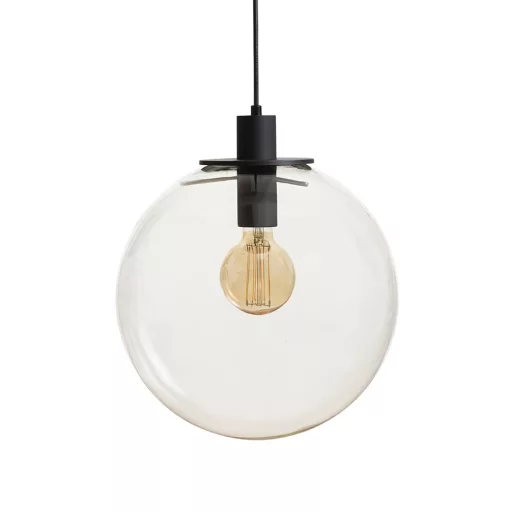 BOULDER 30 závěsná čiré sklo/černá 230V LED E27 15W