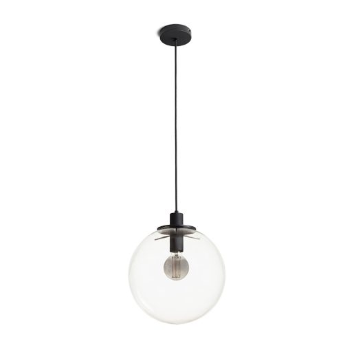 RENDL R14393 BOULDER függőlámpatest, üveg átlátszó üveg/fekete