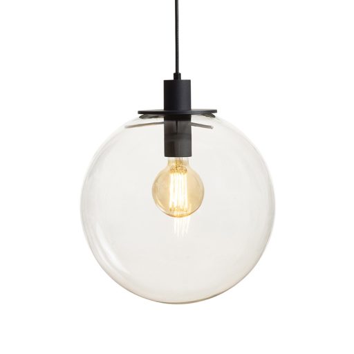 RENDL R14393 BOULDER függőlámpatest, üveg átlátszó üveg/fekete