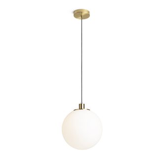   RENDL R14394 BOULDER függőlámpatest, üveg opálüveg/szálcsiszolt sárgaréz