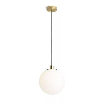   BOULDER 30 závěsná opálové sklo/česaná mosaz 230V LED E27 15W