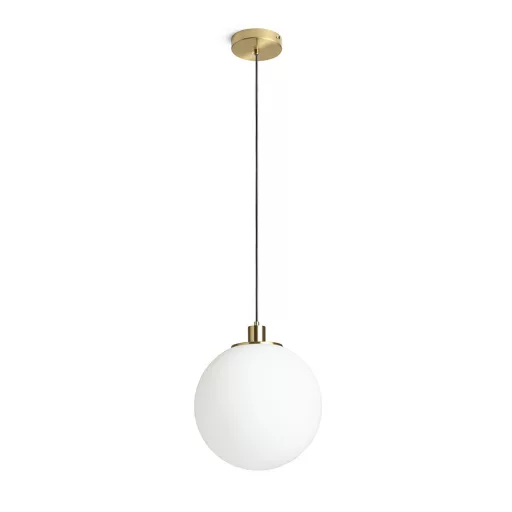 BOULDER 30 závěsná opálové sklo/česaná mosaz 230V LED E27 15W