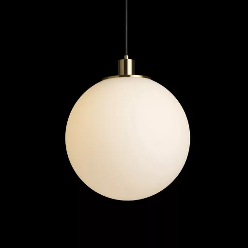 BOULDER 30 závěsná opálové sklo/česaná mosaz 230V LED E27 15W