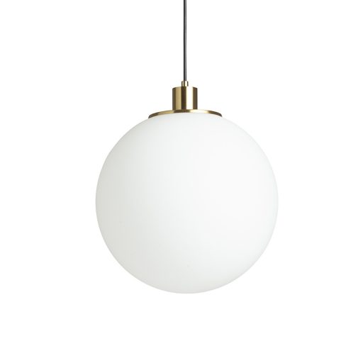 RENDL R14394 BOULDER függőlámpatest, üveg opálüveg/szálcsiszolt sárgaréz