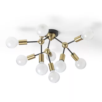 ARTEMIA 9 stropní černá česaná mosaz 230V LED E27 9x15W