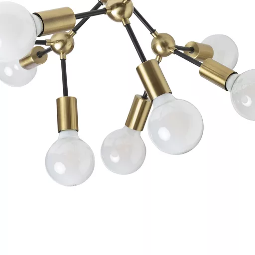ARTEMIA 9 stropní černá česaná mosaz 230V LED E27 9x15W