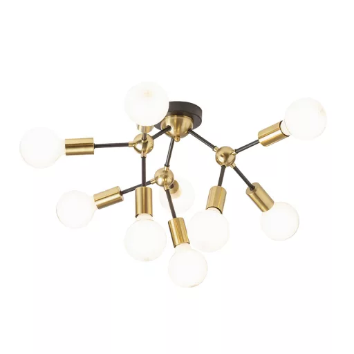 ARTEMIA 9 stropní černá česaná mosaz 230V LED E27 9x15W