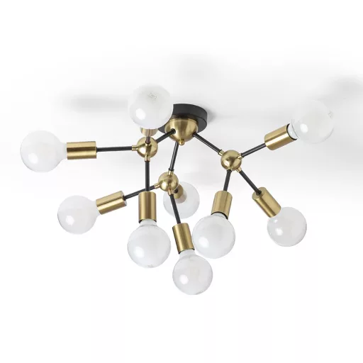 ARTEMIA 9 stropní černá česaná mosaz 230V LED E27 9x15W