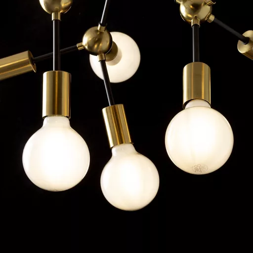 ARTEMIA 9 stropní černá česaná mosaz 230V LED E27 9x15W