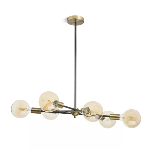 ARTEMIA 6 na tyči černá česaná mosaz 230V LED E27 6x15W