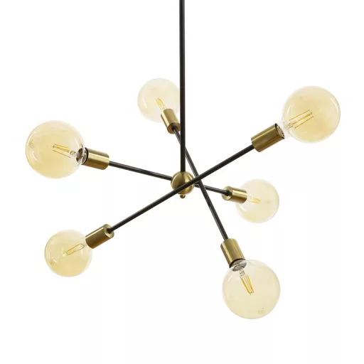 ARTEMIA 6 na tyči černá česaná mosaz 230V LED E27 6x15W