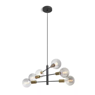   ARTEMIA 6 závěsná černá česaná mosaz 230V LED E27 6x15W