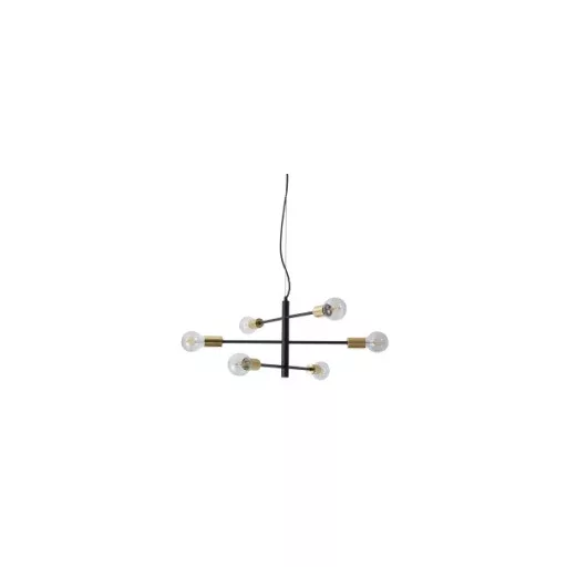 ARTEMIA 6 závěsná černá česaná mosaz 230V LED E27 6x15W