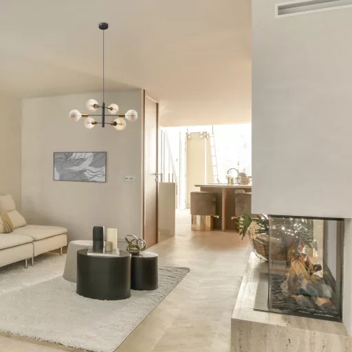 ARTEMIA 6 závěsná černá česaná mosaz 230V LED E27 6x15W
