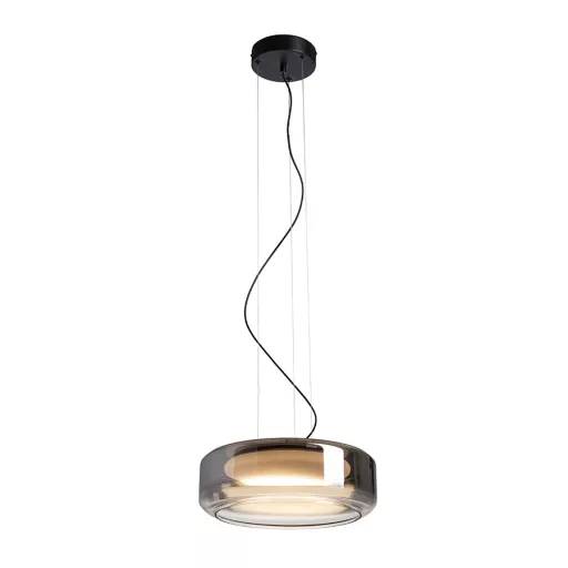 NAOMI 35 závěsná kouřové sklo/mléčné sklo/černá 230V LED 18W 3000K