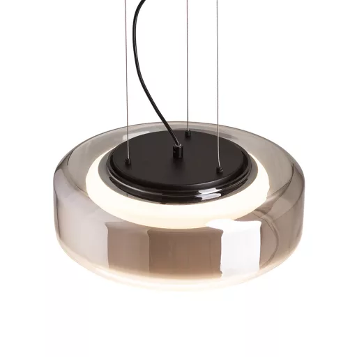 NAOMI 35 závěsná kouřové sklo/mléčné sklo/černá 230V LED 18W 3000K