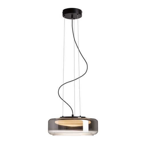 RENDL R14400 NAOMI LED függőlámpatest, üveg füstüveg/tejüveg/fekete