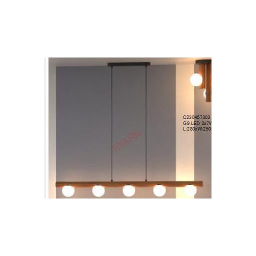 RENDL R14460 NOCTIS függőlámpatest, hosszanti fa/opálüveg