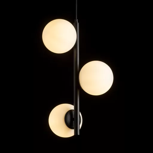 ETHERIA závěsná černá opálové sklo 230V LED E27 3x11W