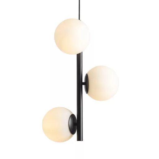 ETHERIA závěsná černá opálové sklo 230V LED E27 3x11W