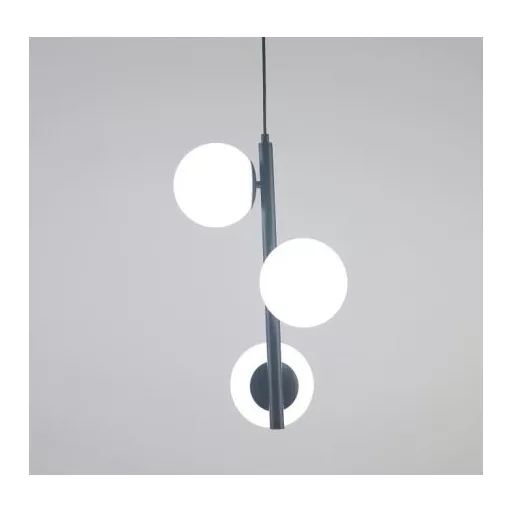 ETHERIA závěsná černá opálové sklo 230V LED E27 3x11W