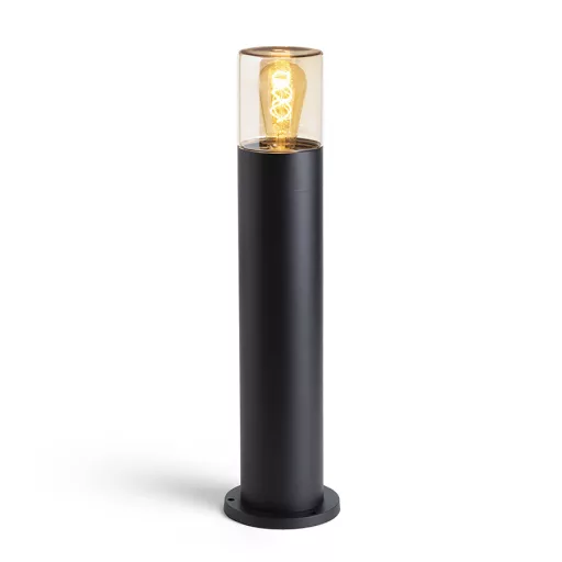 QUINN 60 állólámpa fekete borostyánsárga üveg 230V LED E27 11W IP54