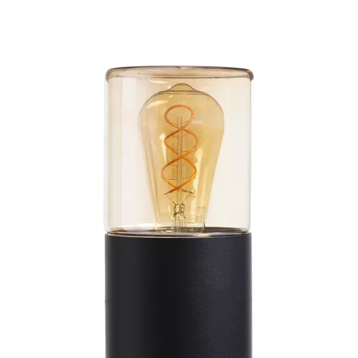 QUINN 60 állólámpa fekete borostyánsárga üveg 230V LED E27 11W IP54