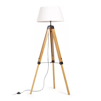   ALVIS/AMBITUS 46 állólámpa fehér bambusz/fekete 230V LED E27 15W