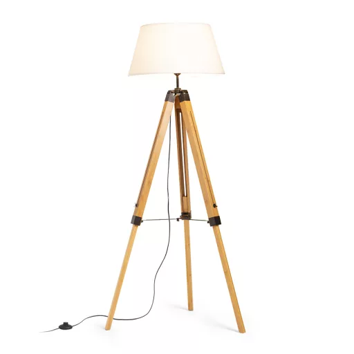 ALVIS/AMBITUS 46 állólámpa fehér bambusz/fekete 230V LED E27 15W