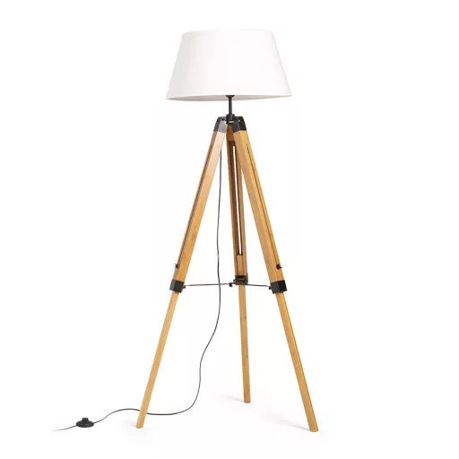 ALVIS/AMBITUS 46 állólámpa fehér bambusz/fekete 230V LED E27 15W