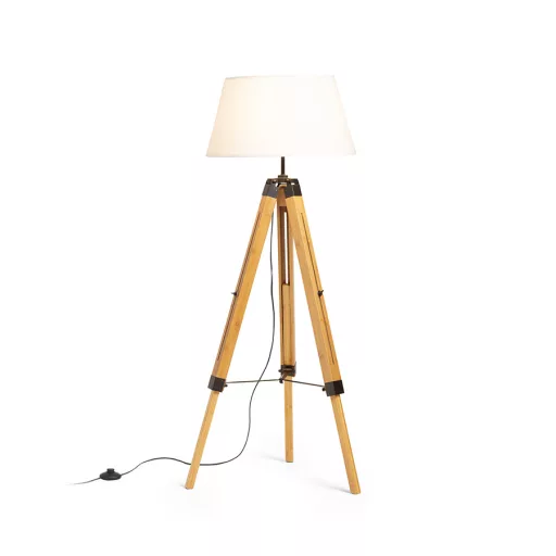 ALVIS/AMBITUS 46 állólámpa fehér bambusz/fekete 230V LED E27 15W