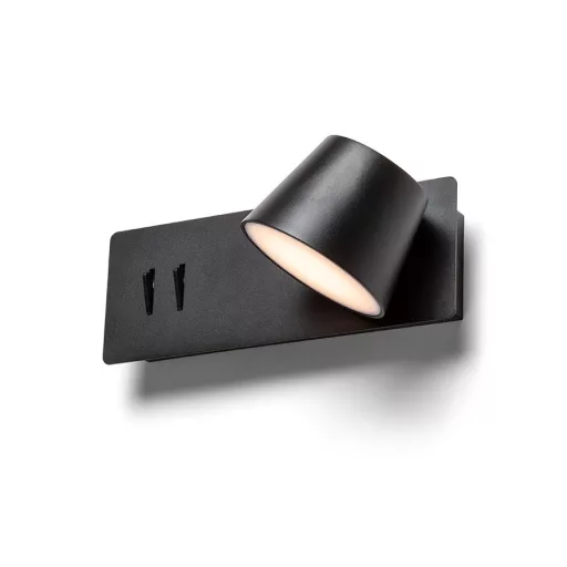 AMADEUS nástěnná s podsvícením černá 230V LED 4+6W 3000K