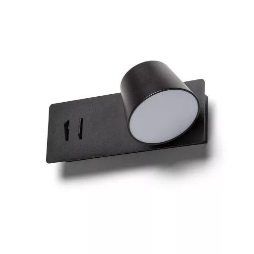 AMADEUS nástěnná s podsvícením černá 230V LED 4+6W 3000K