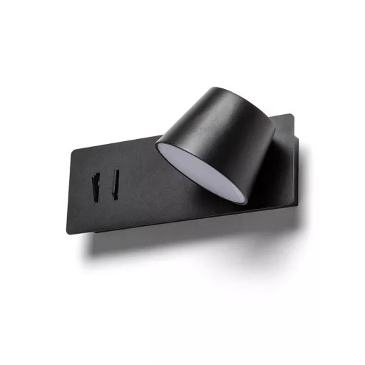 AMADEUS nástěnná s podsvícením černá 230V LED 4+6W 3000K