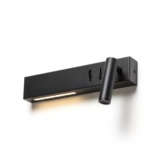 ODEON nástěnná s podsvícením černá 230V LED 8+3W 30° 3000K