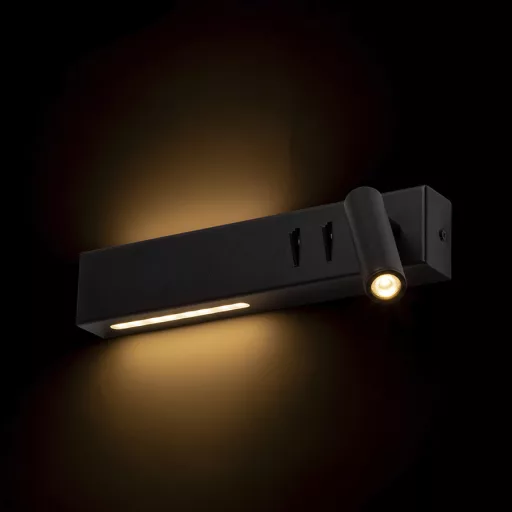 ODEON nástěnná s podsvícením černá 230V LED 8+3W 30° 3000K