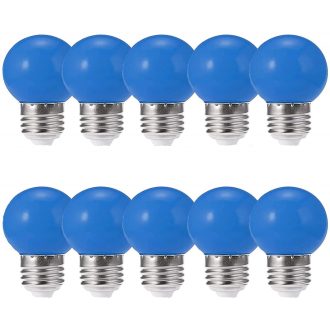   Színes Led izzó, G45, kék, E27 foglalat, 2 W, 5 db készlet