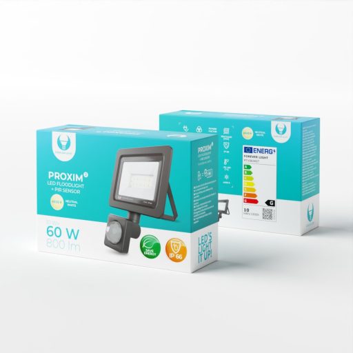 LED Reflektor mozgásérzékelővel PROXIM II 10W természetes fehér, IP66, alumínium + üveg