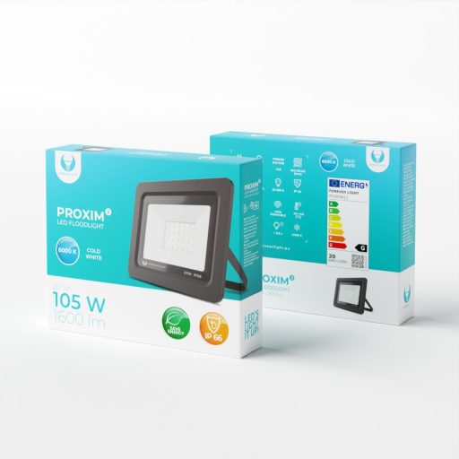 LED Reflektor PROXIM II 20W, hideg fehér, IP66, alumínium + üveg