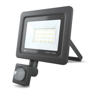   LED Reflektor mozgásérzékelővel PROXIM II 30W hideg fehér, IP66, alumínium + üveg