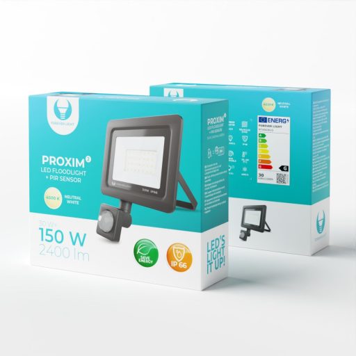 LED Reflektor mozgásérzékelővel PROXIM II 30W hideg fehér, IP66, alumínium + üveg