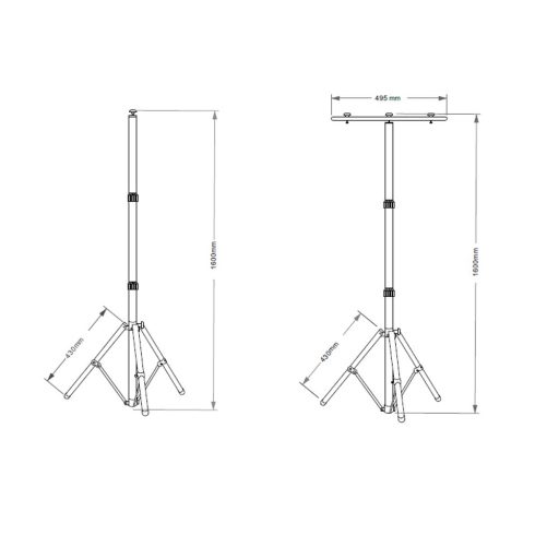 Állványos Led munkalámpa, Led reflektor, 2x30W hideg fehér, strapabíró
