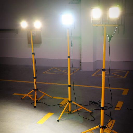 Állványos Led munkalámpa, Led reflektor, 2x30W hideg fehér, strapabíró