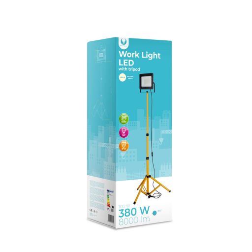 Állványos Led munkalámpa, Led reflektor, 1x100W hideg fehér, strapabíró