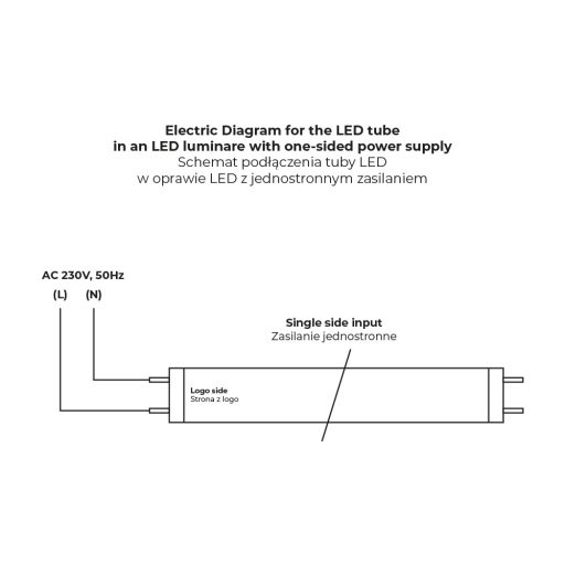 LED Tube T8 G13 24W 150cm 4500K 2080lm 230V glass Forever Light