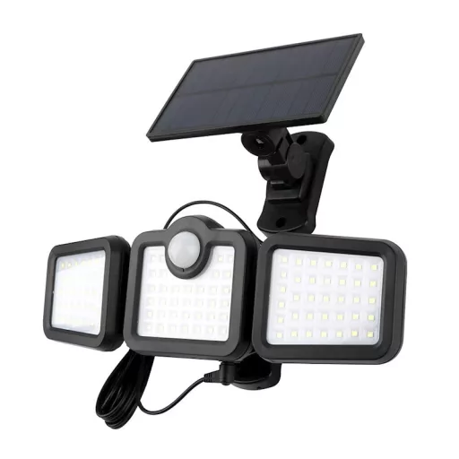 Napelemes LED reflektor,  SUNARI FLS-04 108*SMD PIR 10W 800lm 6000K 2400mAh Li-Ion Forever Light