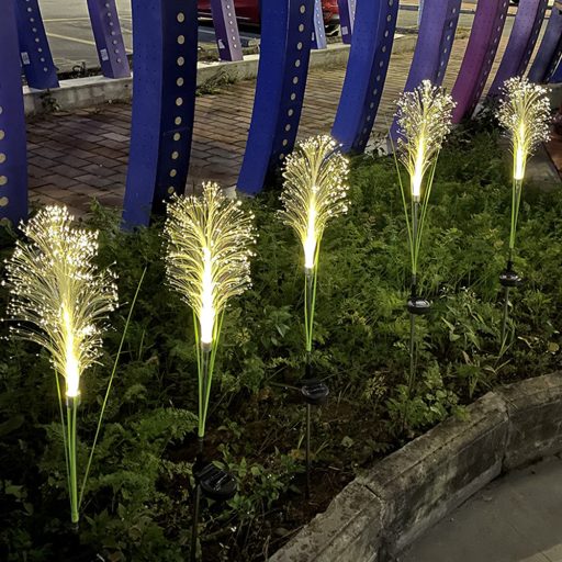 Kerti Led-es napelemes fű dekoráció, meleg fehér, 100 cm, 