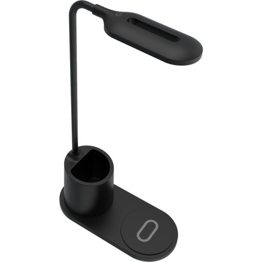 Rebeltec Led asztali lámpa vezeték nélküli indukciós töltővel QI W600, 10W Nagy sebességű fehér